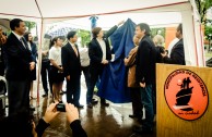 Inauguración del Monumento “Huellas para no olvidar” en plaza pública de la Ciudad de las Esculturas, Argentina