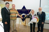 Unveiling of a Holocaust survivor's plaque and Argentina's military dictatorship at the former headquarters of ESMA