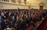 Acto de Instalación de la Cumbre de Integración por la Paz CUMIPAZ, en el ex Congreso de Chile, 3 de noviembre de 2015.  