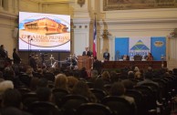 The opening act of CUMIPAZ was chaired by the President of the Supreme Court of Justice of Chile, Dr. Sergio Muñoz Gajardo and Dr. William Soto Santiago, CEO of the Global Embassy of Activists for Peace (GEAP) and President of CUMIPAZ 2015.