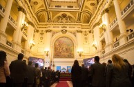 El edificio del ex Congreso de Chile es la sede de la Cumbre de Integración por la Paz que se desarrolla en la ciudad de Santiago.