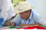 Indigenous people of Central America gather during the 3rd International Encounter of the Children of Mother Earth 