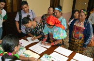 Representatives of indigenous people attend the 1st Regional Encounter of the Children of Mother Earth