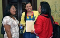 Representatives of indigenous people attend the 1st Regional Encounter of the Children of Mother Earth