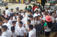 Emotive and colorful march and an environmental parade were made by the Global Embassy of Activists for Peace in Tocoa, Honduras.