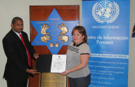 The United Nations office in Panama received the Simon Burstein plaque in it's third station