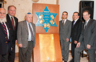 Dr. William Soto, Carlos Halstuch, Sigmund Halstuch, Javier Gaona, rep. Universidad Santo Tomás, Ing. Iván Sarmiento, Ing. León Varty, Presidente del Centro Israelita de Bogotá