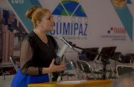 Directora General de la EMAP exponiendo los fundamentos y propósitos de la CUMIPAZ 2017.
