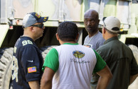 Volunteers coordinating the delivery of food