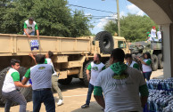 Food, water and clothes were delivered to the U.S. VETS shelter for veterans of the Air Force, Navy and the US Army