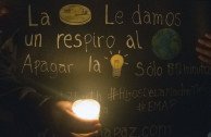 Chileans kight candles in celebration of Earth Hour.