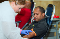 Voluntario donando sangre