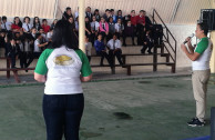 Activists teaching students the 5Rs program in Costa Rica