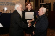 The House of Representatives of Argentina receives the plaques of the Holocaust