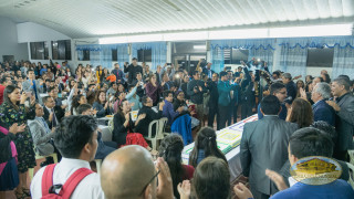 Volunteers celebrate