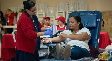 Donando sangre