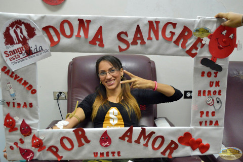 donando sangre